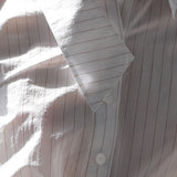 Slim fit asymmetric striped shirt blouse white - fasfas