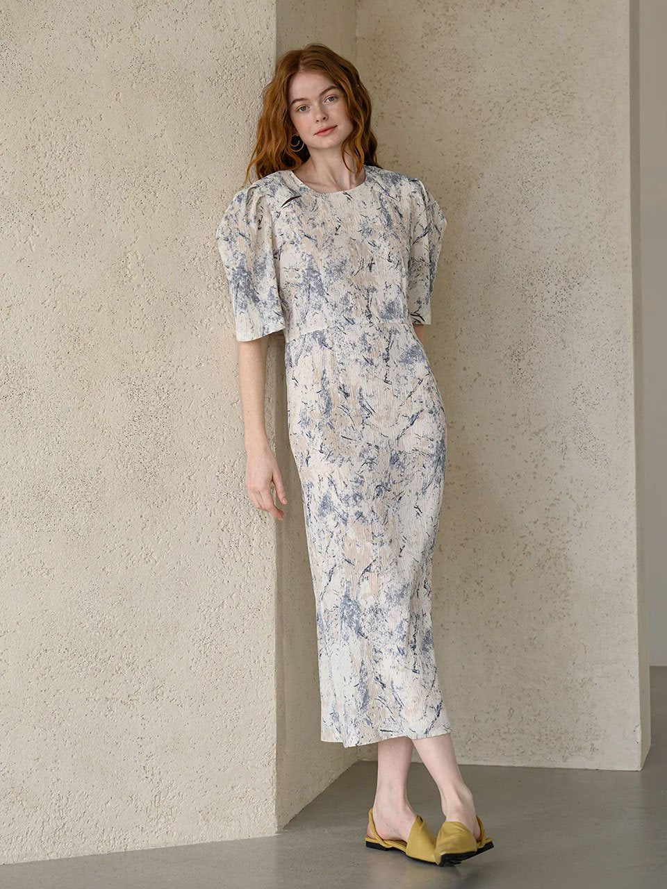 Slim fit cutting knit maxi dress - fasfas