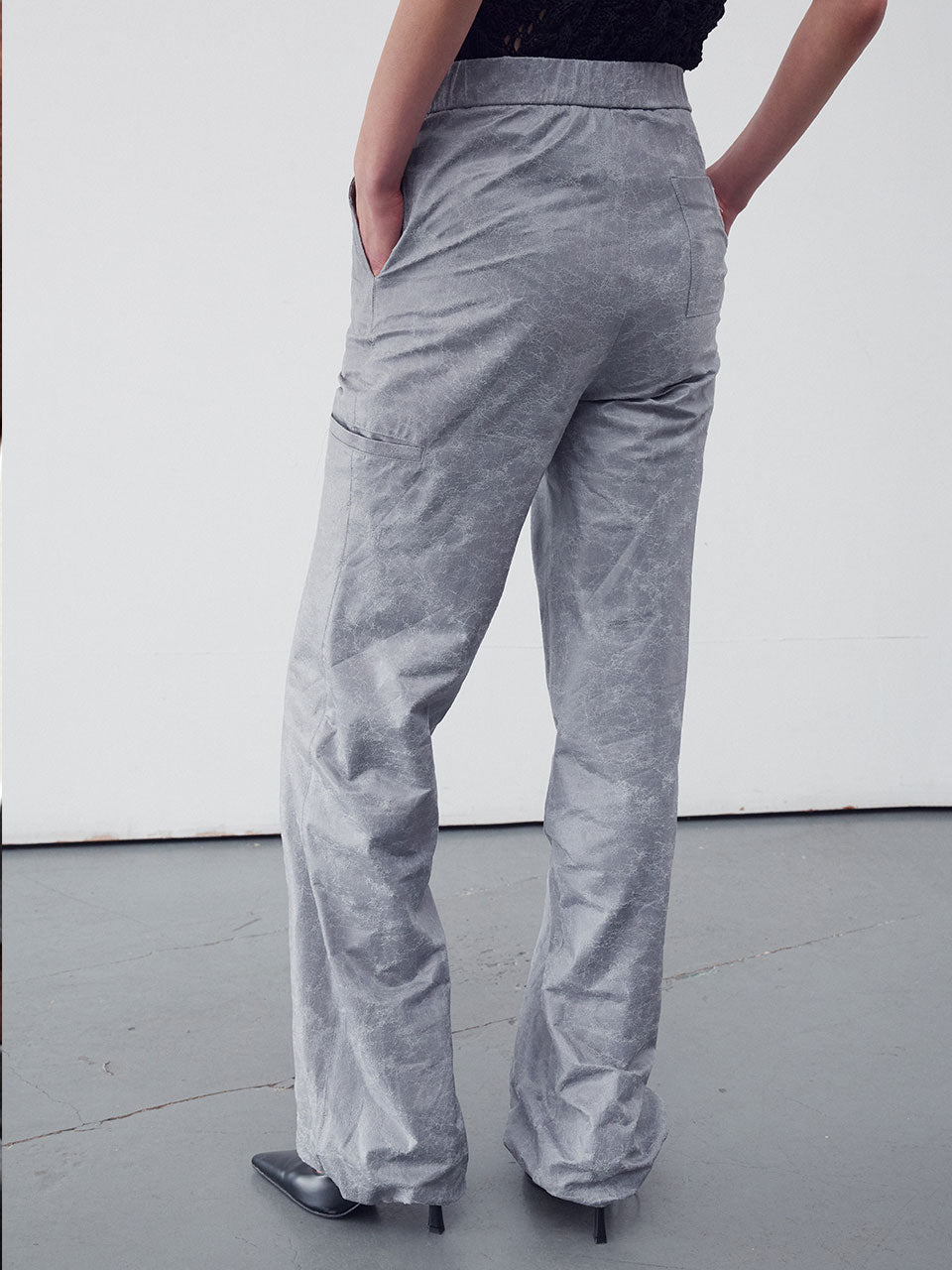 Tie-dye yeagn leather jogger pants - fasfas