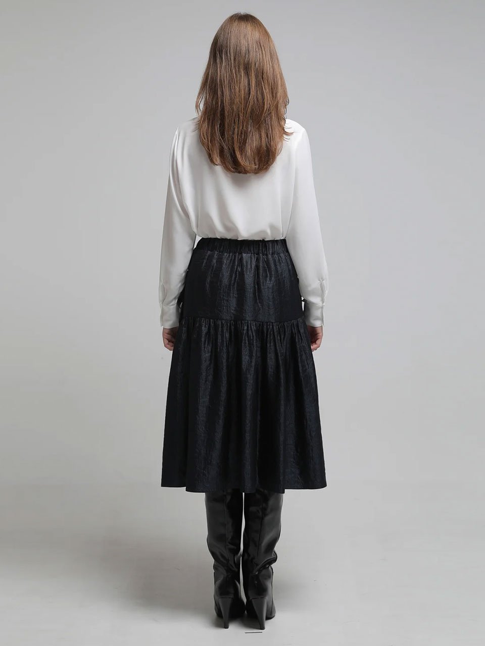 Tiered satin ribbon skirt - fasfas
