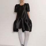 Tiered high-low taffeta dress - fasfas