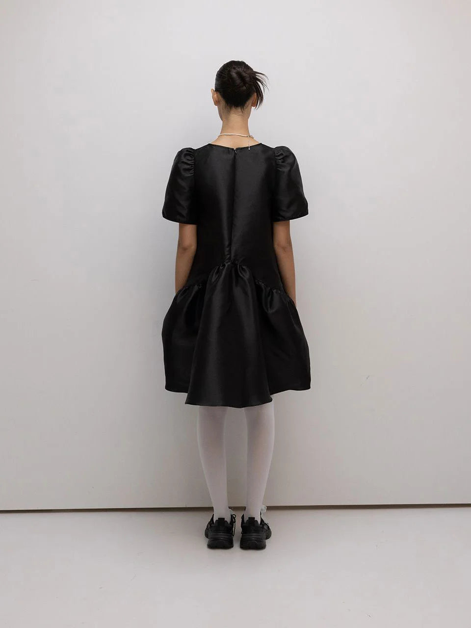 Tiered high-low taffeta dress - fasfas