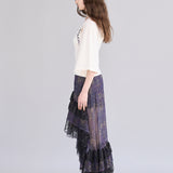 U-neck waist cutting top ivory - fasfas