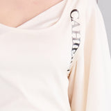 U-neck waist cutting top ivory - fasfas