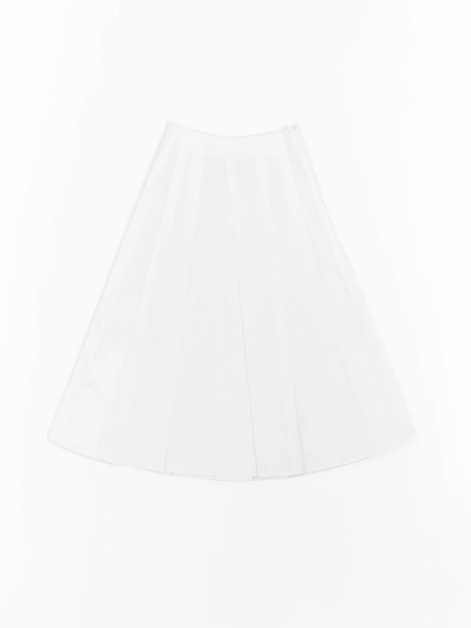 Unbalanced pleats skirt white - fasfas