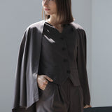 V-neck cape set-up jacket