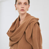 V-neck pullover camel – italy cashmere 20% - fasfas