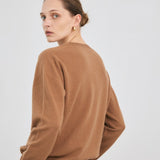 V-neck pullover camel – italy cashmere 20% - fasfas