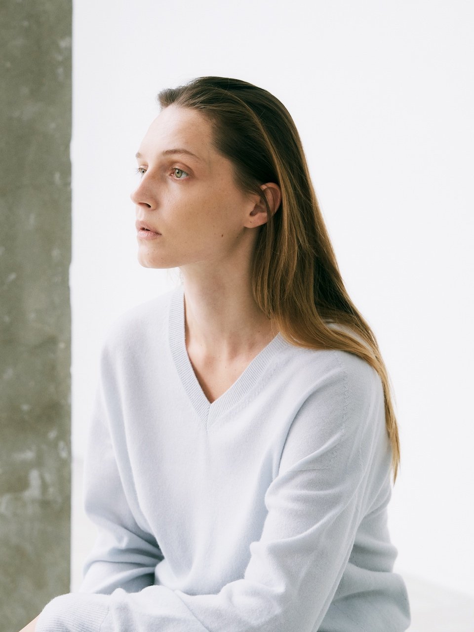 V-neck pullover mint – italy cashmere 20% - fasfas