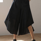 Wide volume skirt pants black - fasfas