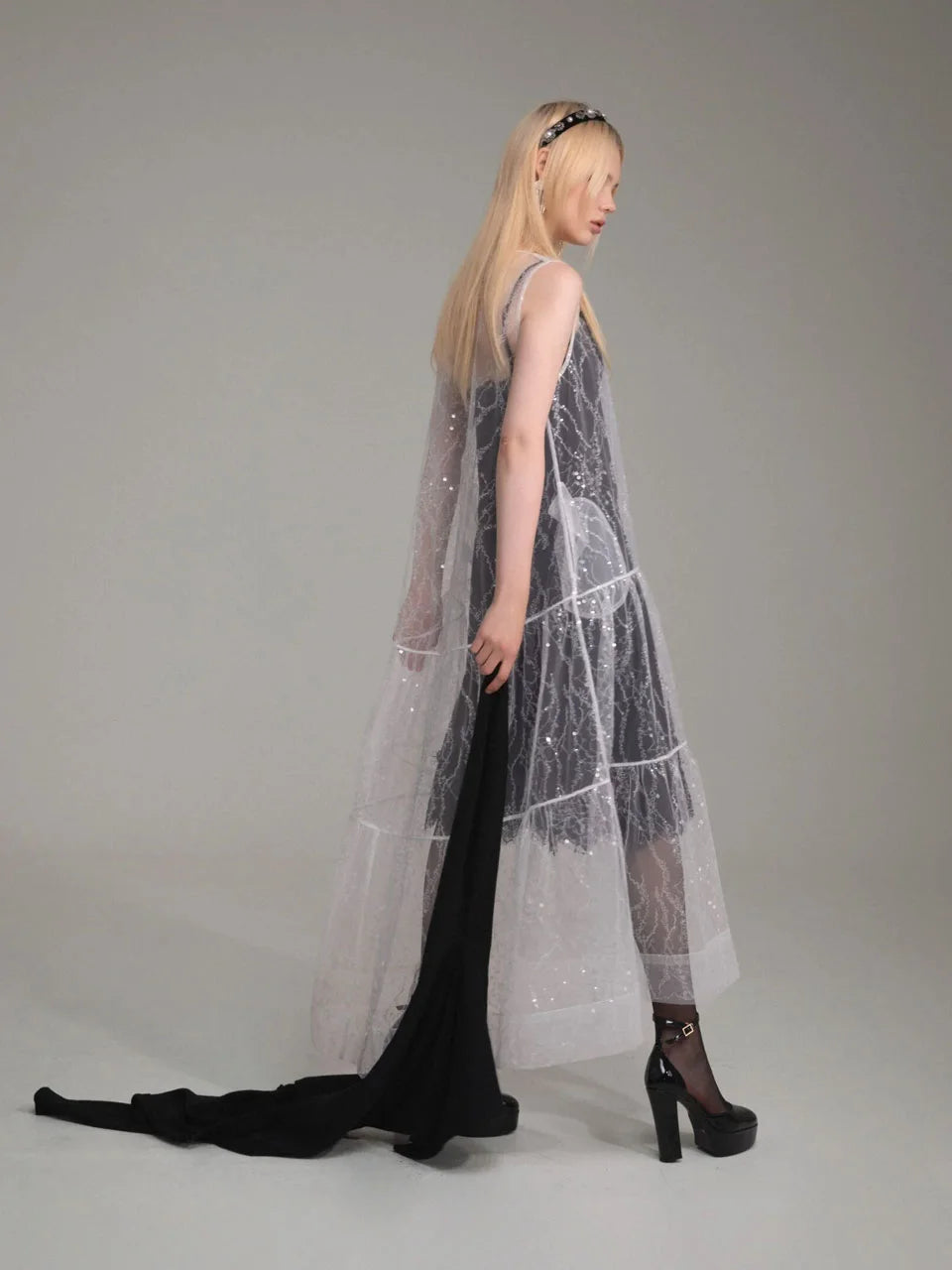 White sequine maxi dress(custom made) - fasfas
