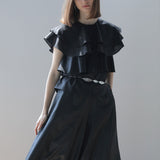 Wide volume skirt pants black