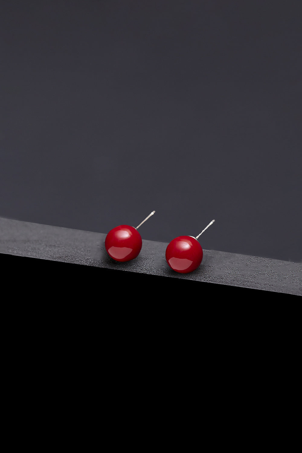10mm red pearl core earrings(clip-on earrings) - fasfas