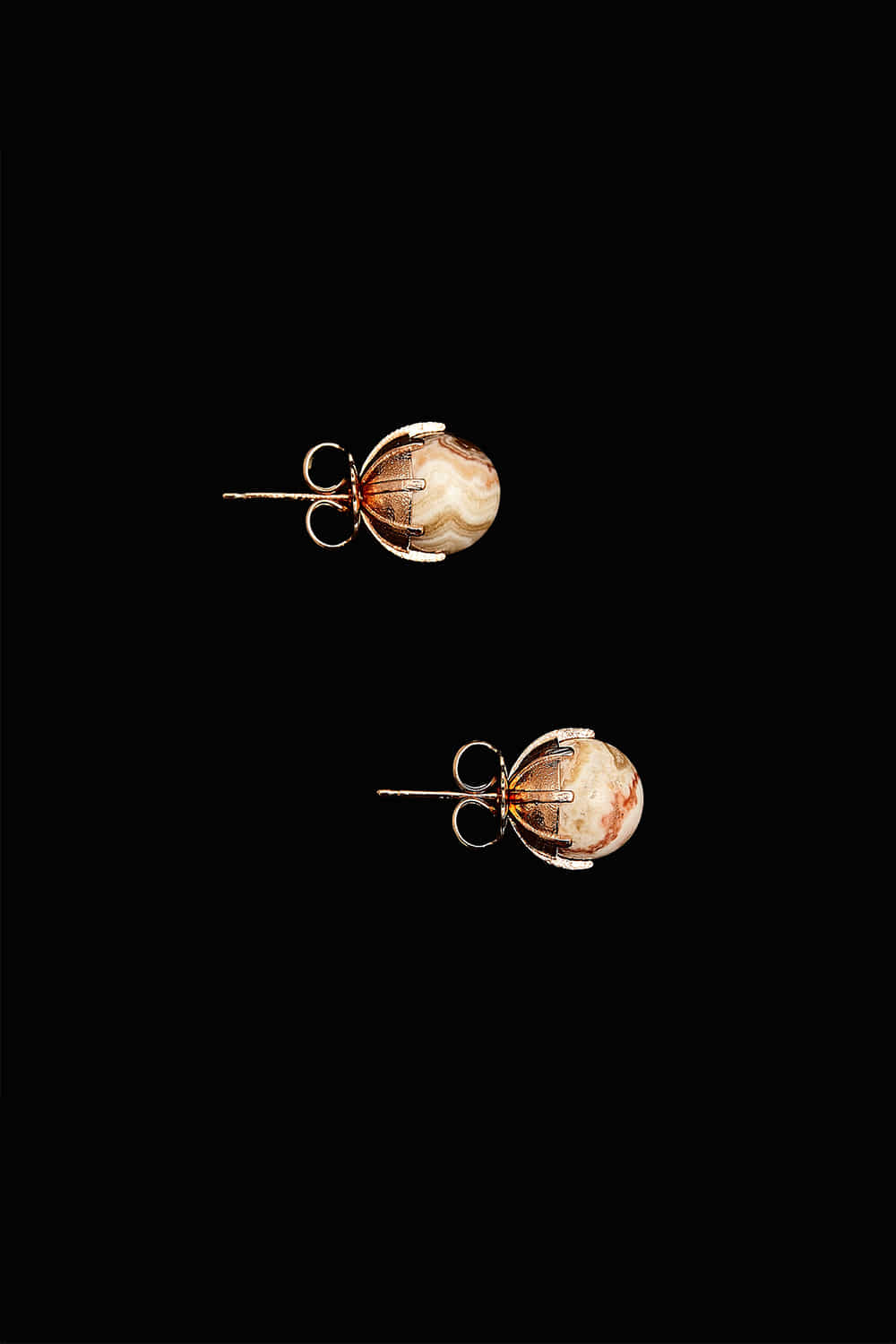 8mm crazy agate earrings(clip-on-option) - fasfas