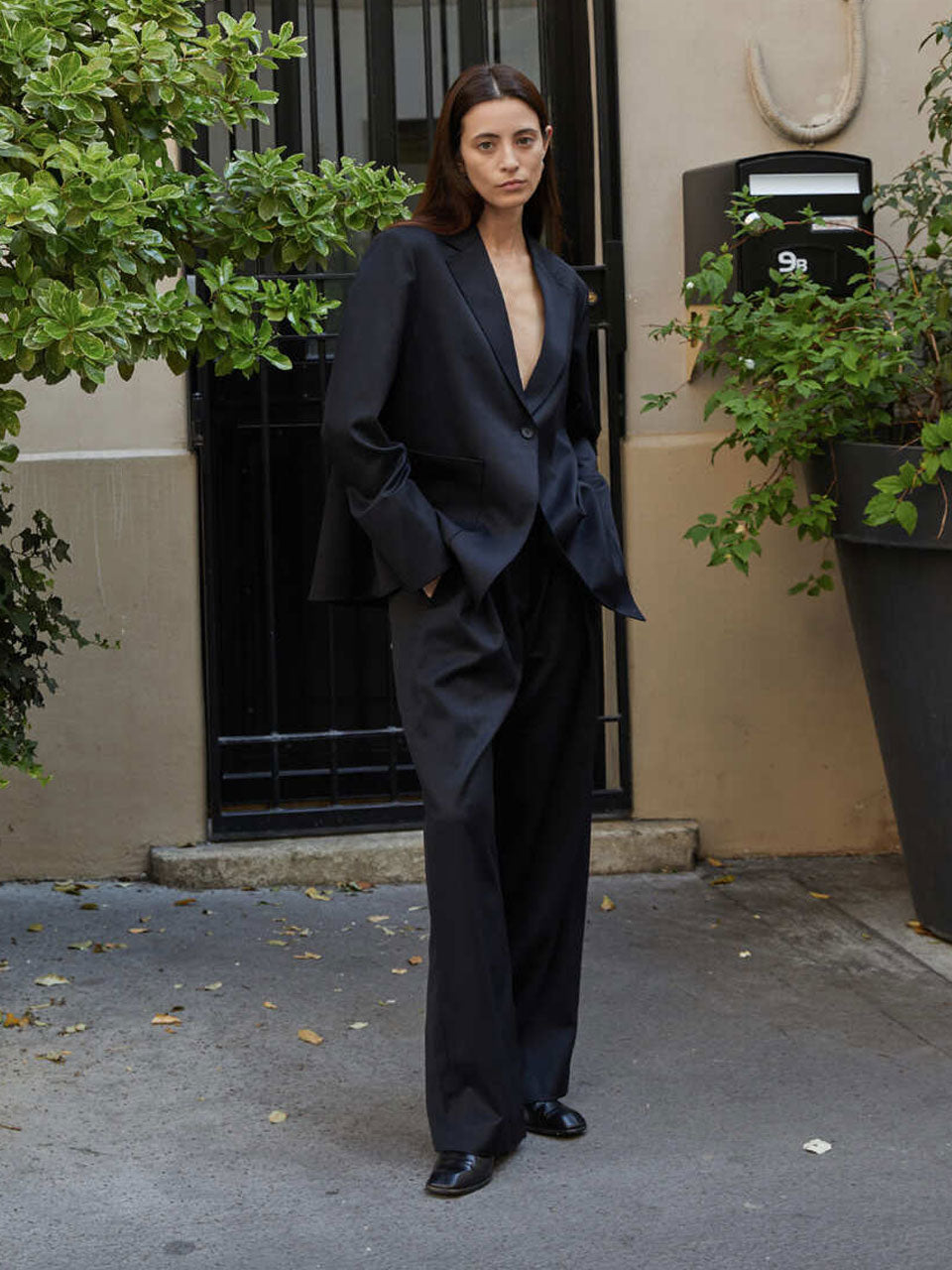 Marion asymmetrical relaxed jacket dark navy - fasfas