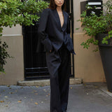 Marion asymmetrical relaxed jacket dark navy - fasfas