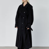Lloyd oversized trench coat black - fasfas