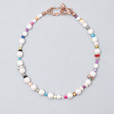 Rainbow pearl funky chunky necklace - fasfas