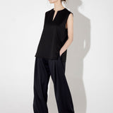 Eva deep v-neck top black - fasfas