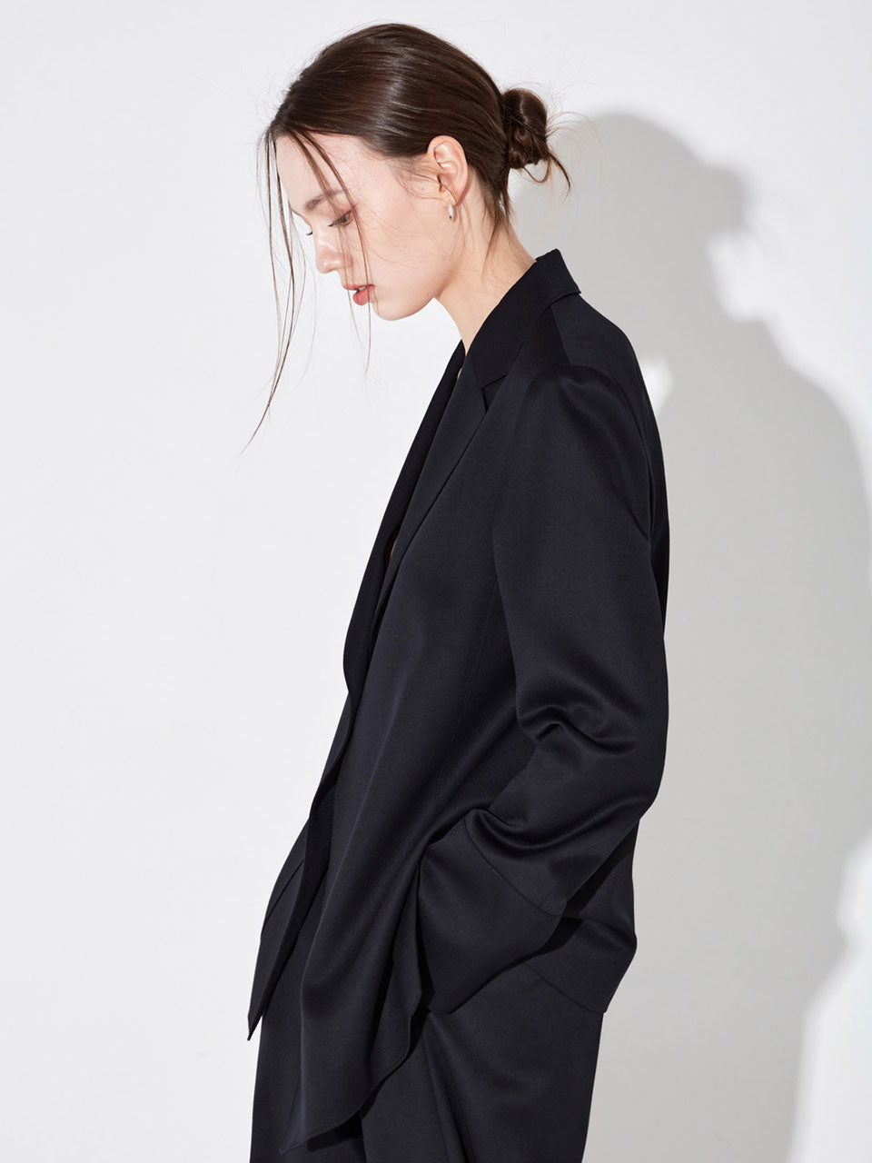 Marion asymmetrical relaxed jacket dark navy - fasfas