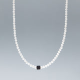 4mm texture white pearl necklace - fasfas