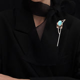 Amazonite theoria brooch rosegold - fasfas