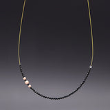 Invisible 2mm black spinel necklace - fasfas