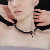 8mm matte onyx avant-garde necklace - fasfas