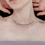 Invisible 2mm black spinel necklace - fasfas