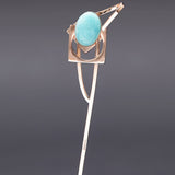 Amazonite theoria brooch rosegold - fasfas