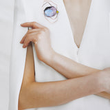 Charoite Geometric Brooch - fasfas