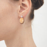Oval beige druzy agate earrings(clip-on-option) - fasfas