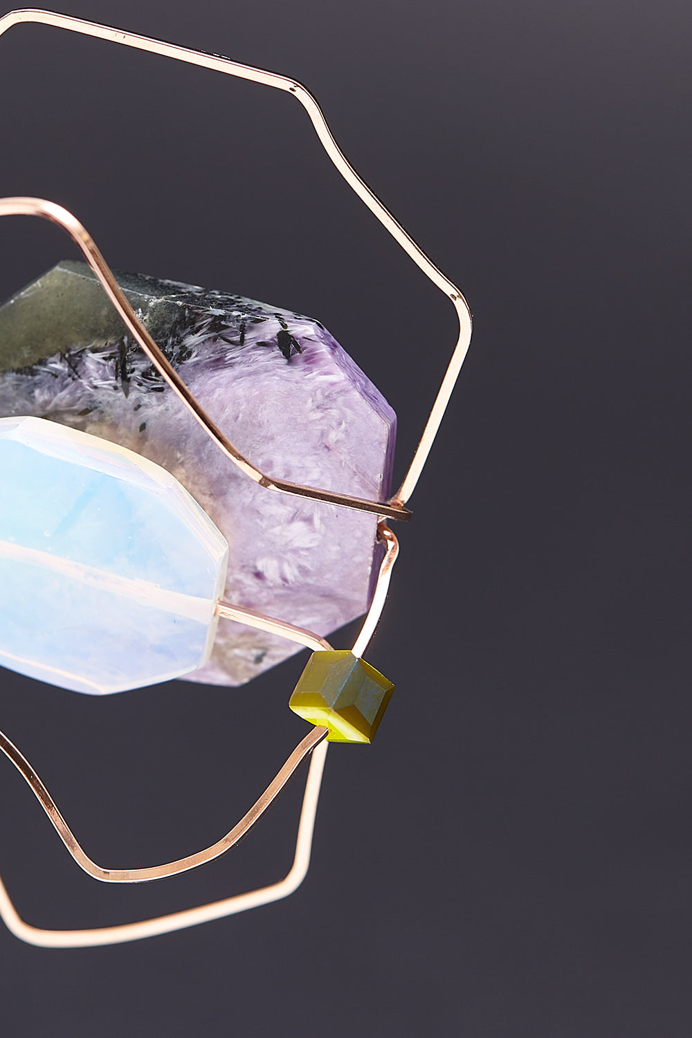 Charoite Geometric Brooch - fasfas