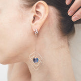 Moonstone honey comb earrings(clip-on earrings) - fasfas