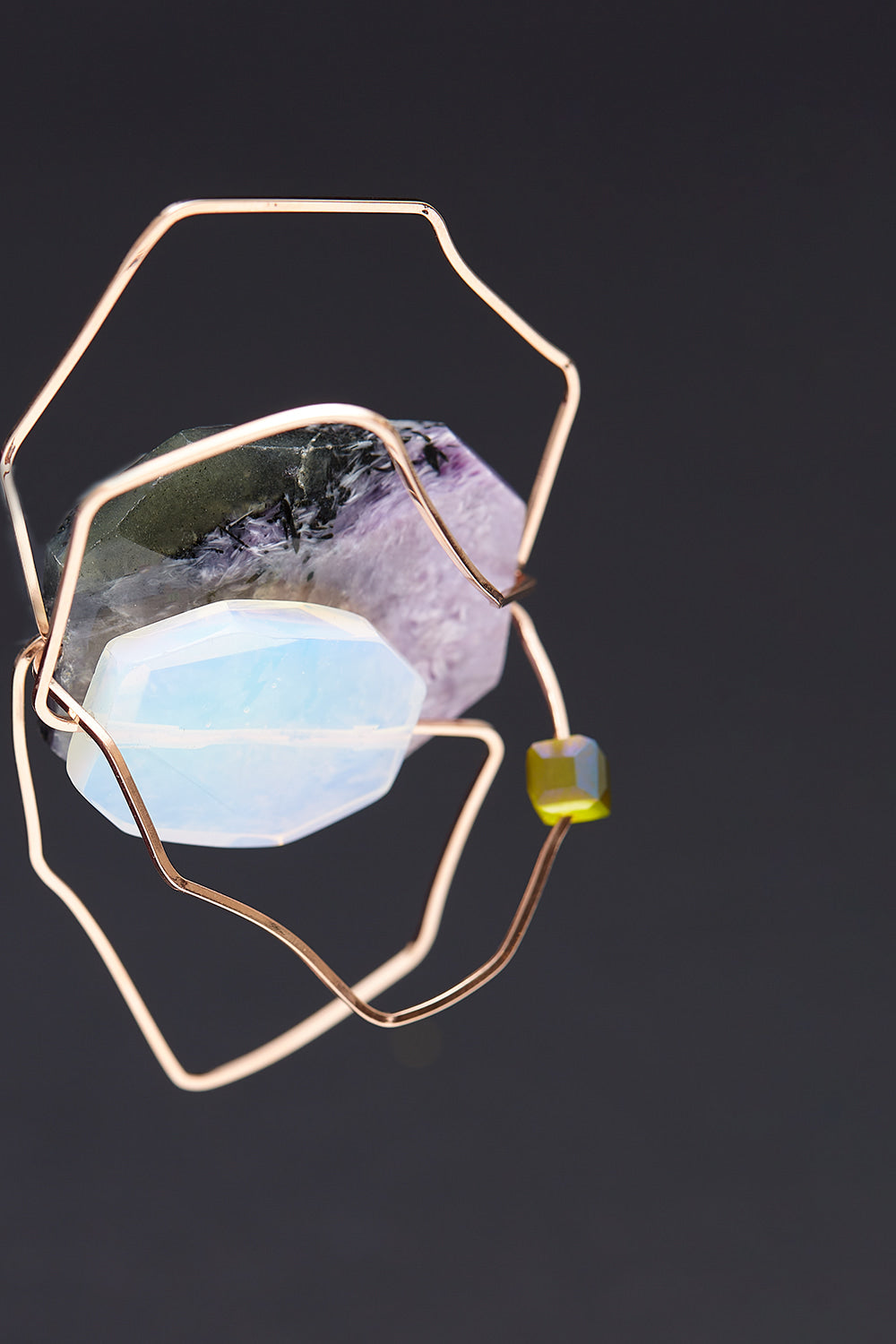 Charoite Geometric Brooch - fasfas