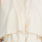 Cutout cape sleeve asymmetric silk trench coat vanila - fasfas