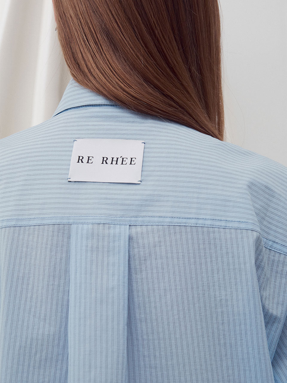 Embroidered stripe pocket shirt sky blue - fasfas