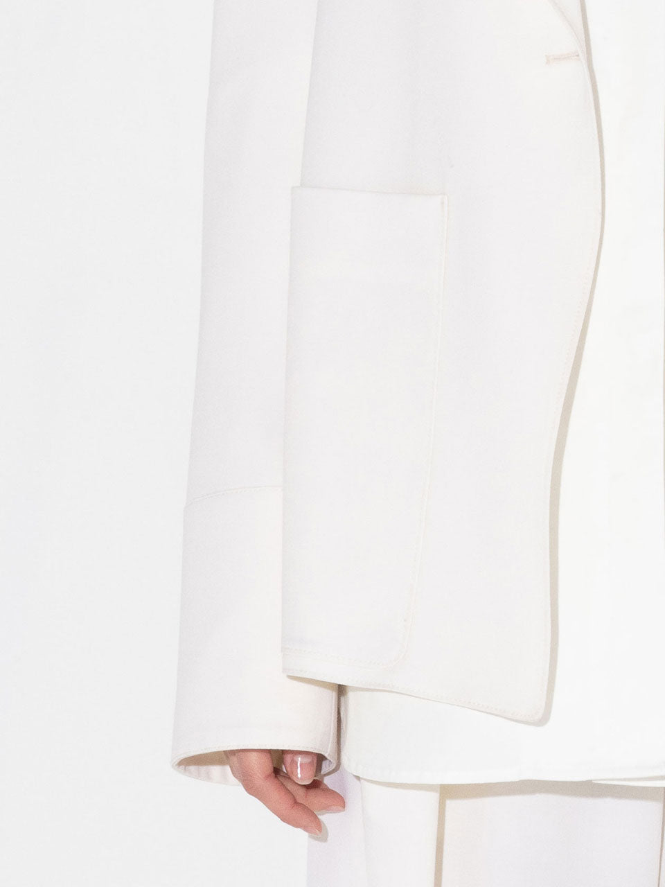 Marion asymmetrical relaxed jacket ivory - fasfas