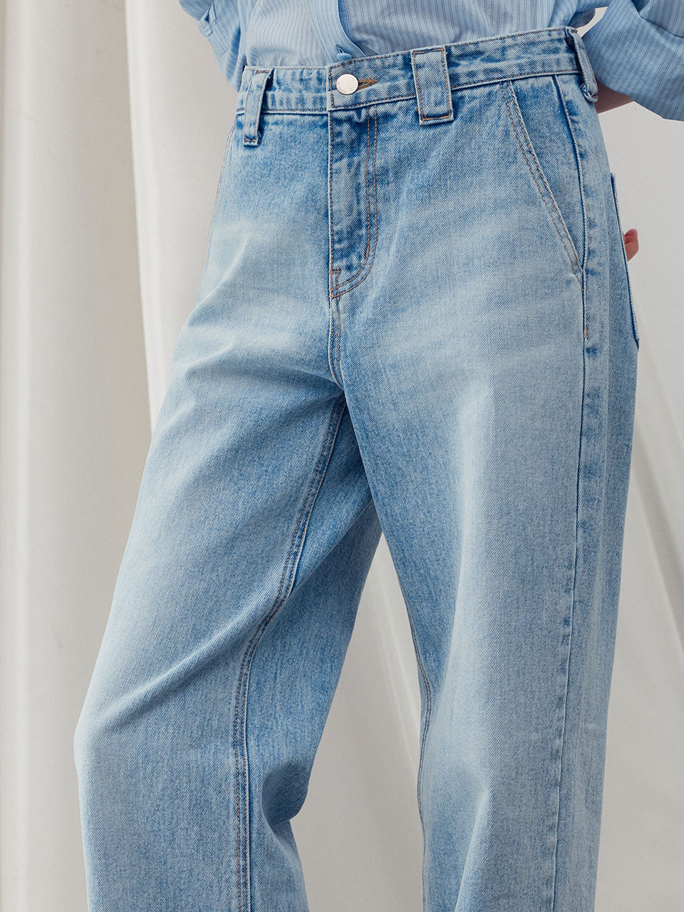 Denim cargo pants sky blue - fasfas