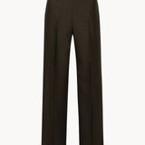 Vanessa straight pants dark brown - fasfas