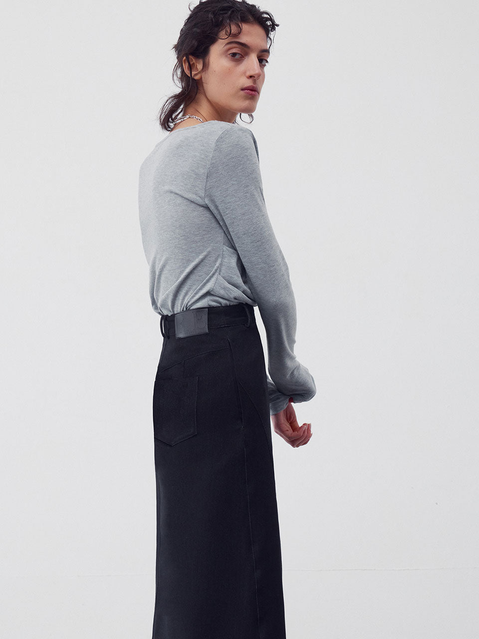 Asymmetric denim skirt - fasfas