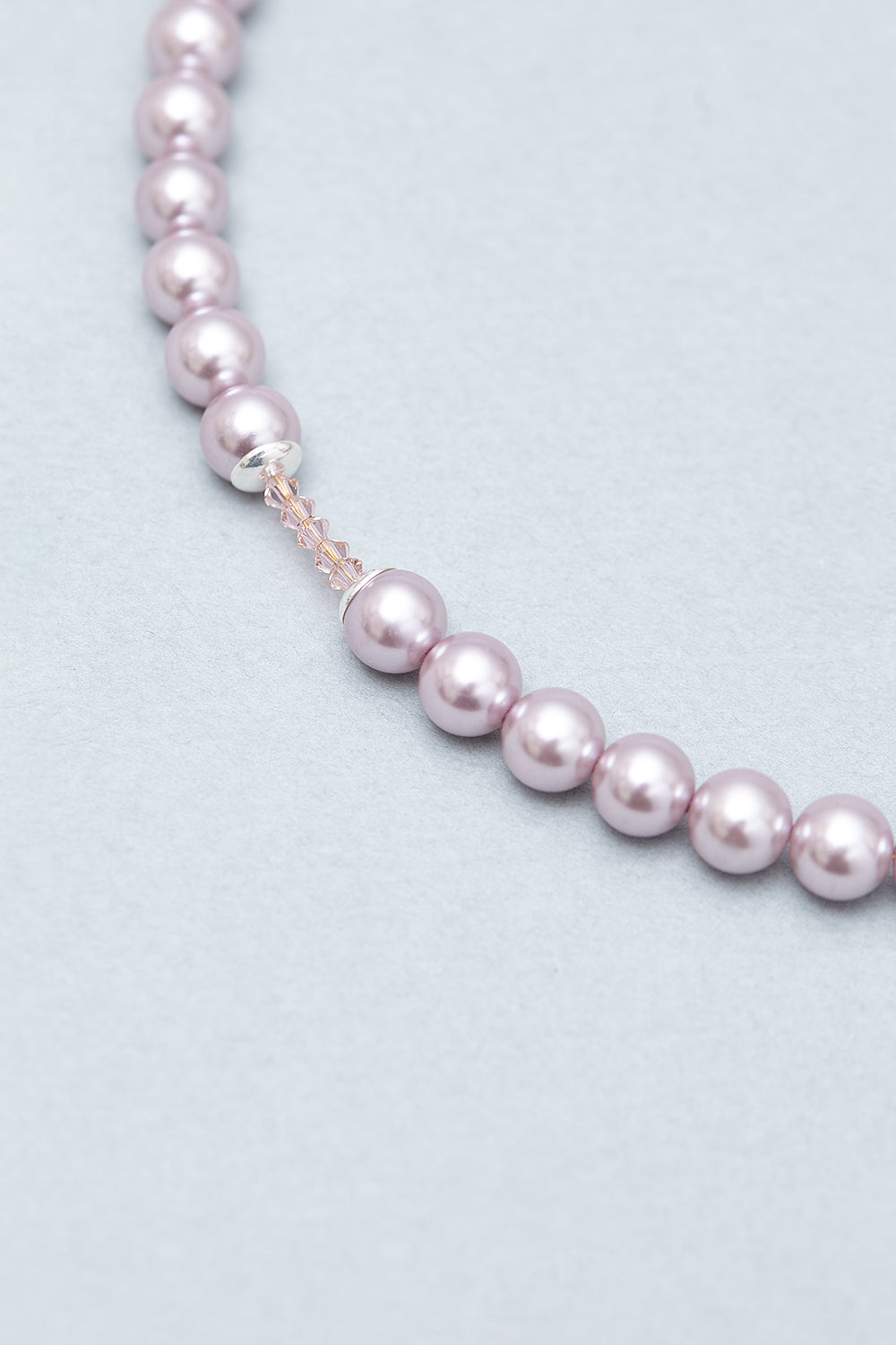 Lilac pastel purple pearl necklace (8mm) - fasfas