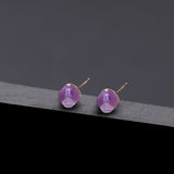 8mm startcut amethyst core earrings(clip-on earrings) - fasfas