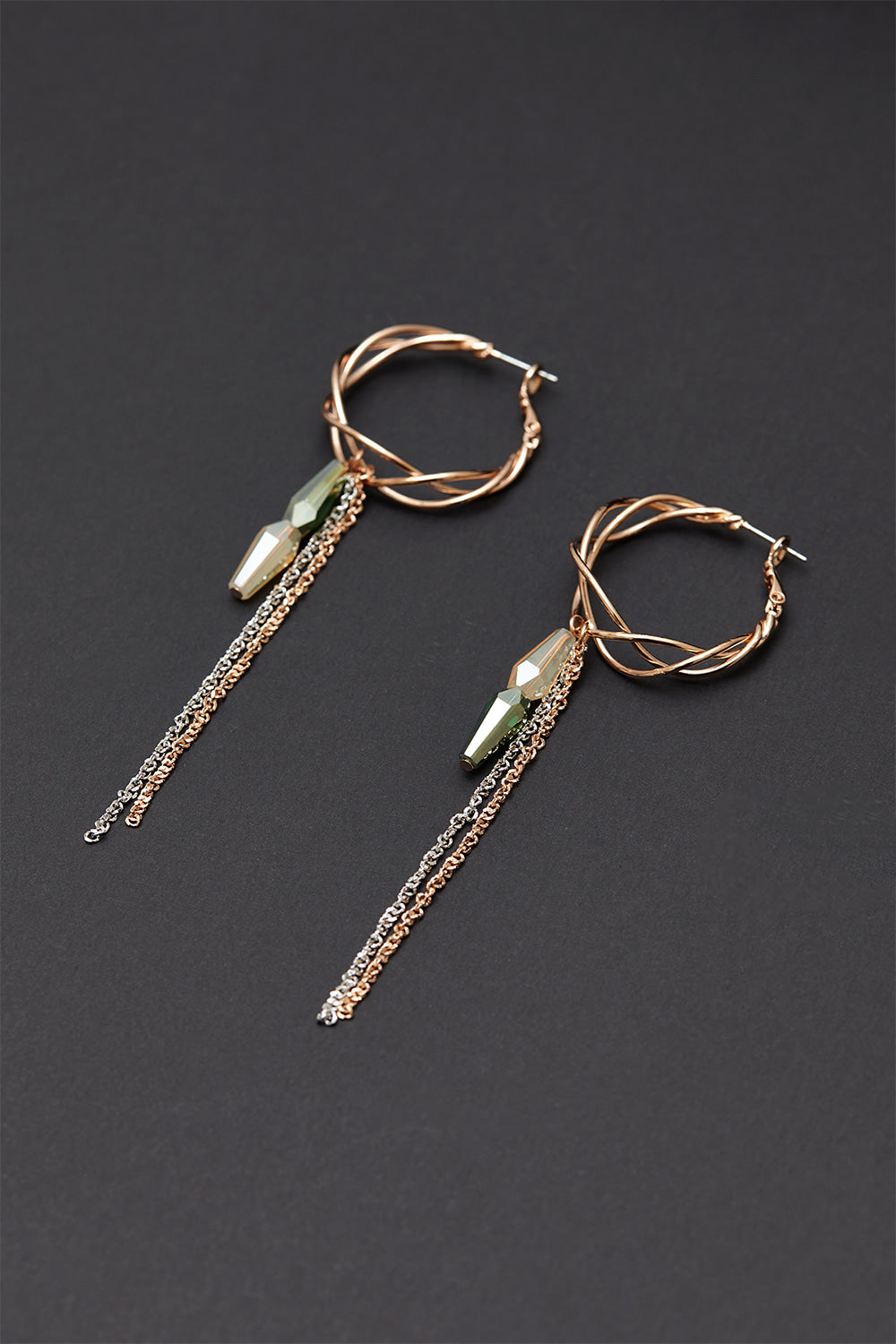 Green opal crystal earrings - fasfas