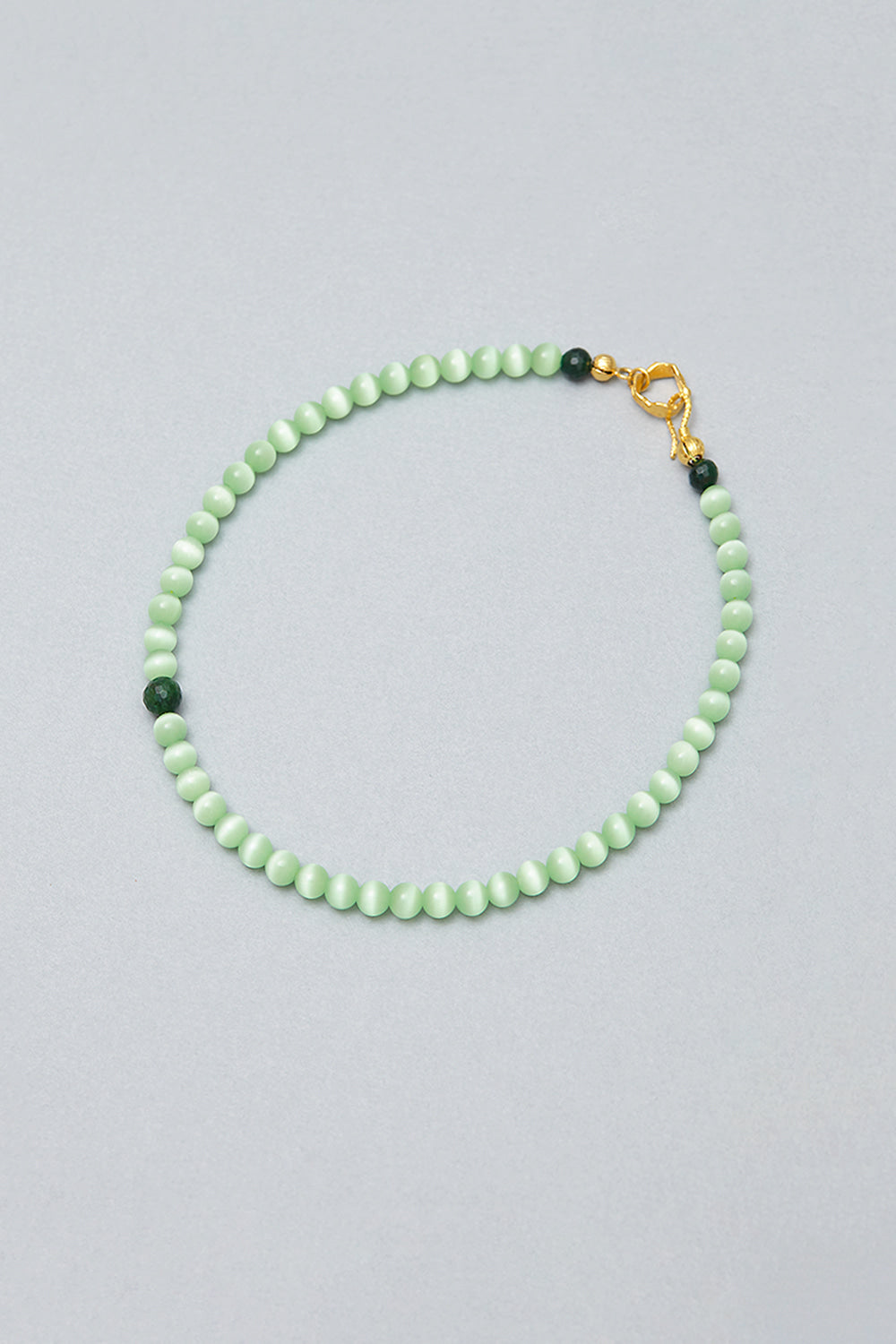 8mm green cats eyes necklace - fasfas