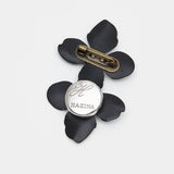 Fleur twin brooch black - fasfas