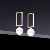 12mm pearl square hoop earrings - fasfas