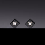 6mm cube onyx core poise earrings(clip-on-option) - fasfas
