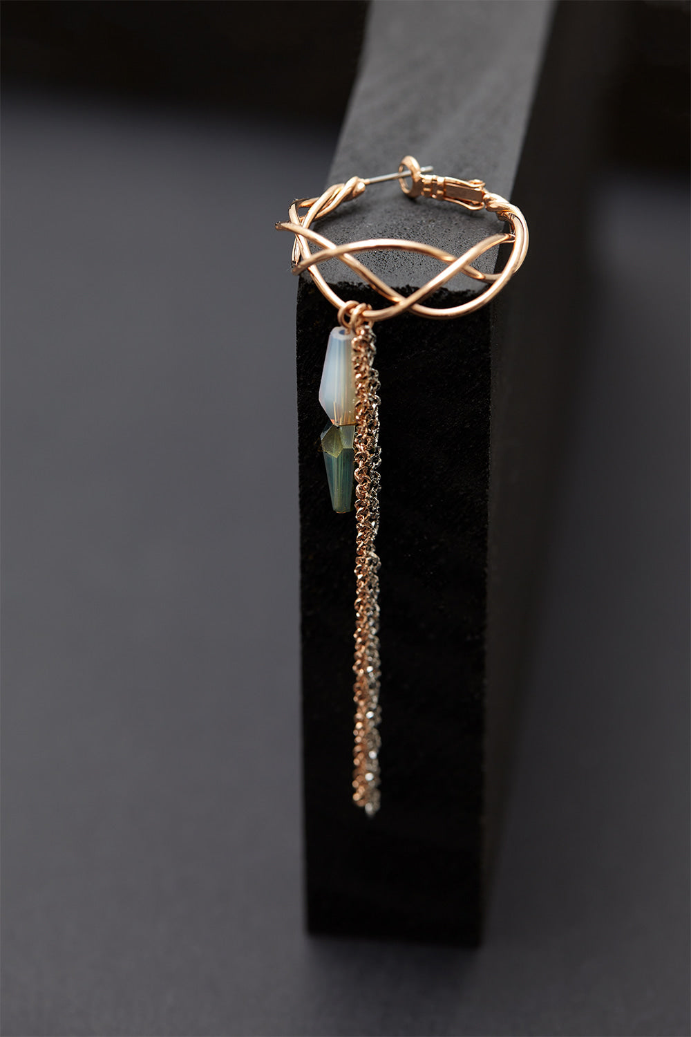 Green opal crystal earrings - fasfas