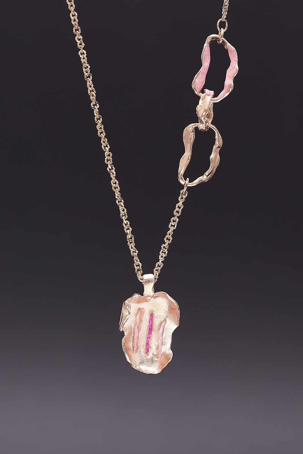 Rhizome mini pendant necklace pink - fasfas